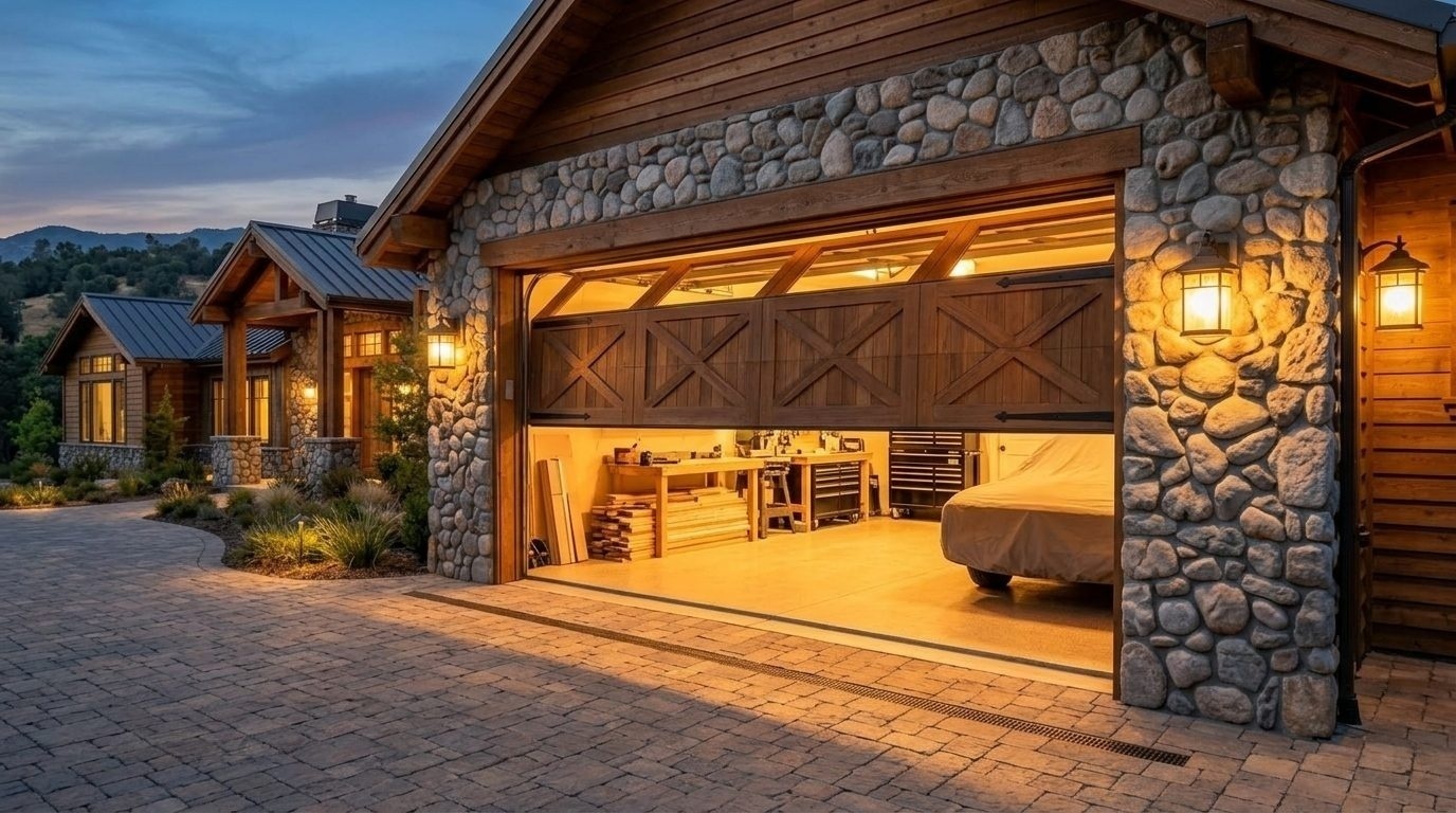 Burton Garage Door Services Overhead Garage Door Gliding Open in Van Nuys, CA